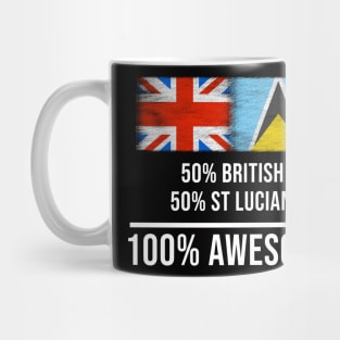 50% British 50% St Lucian 100% Awesome - Gift for St Lucian Heritage From St Lucia Mug